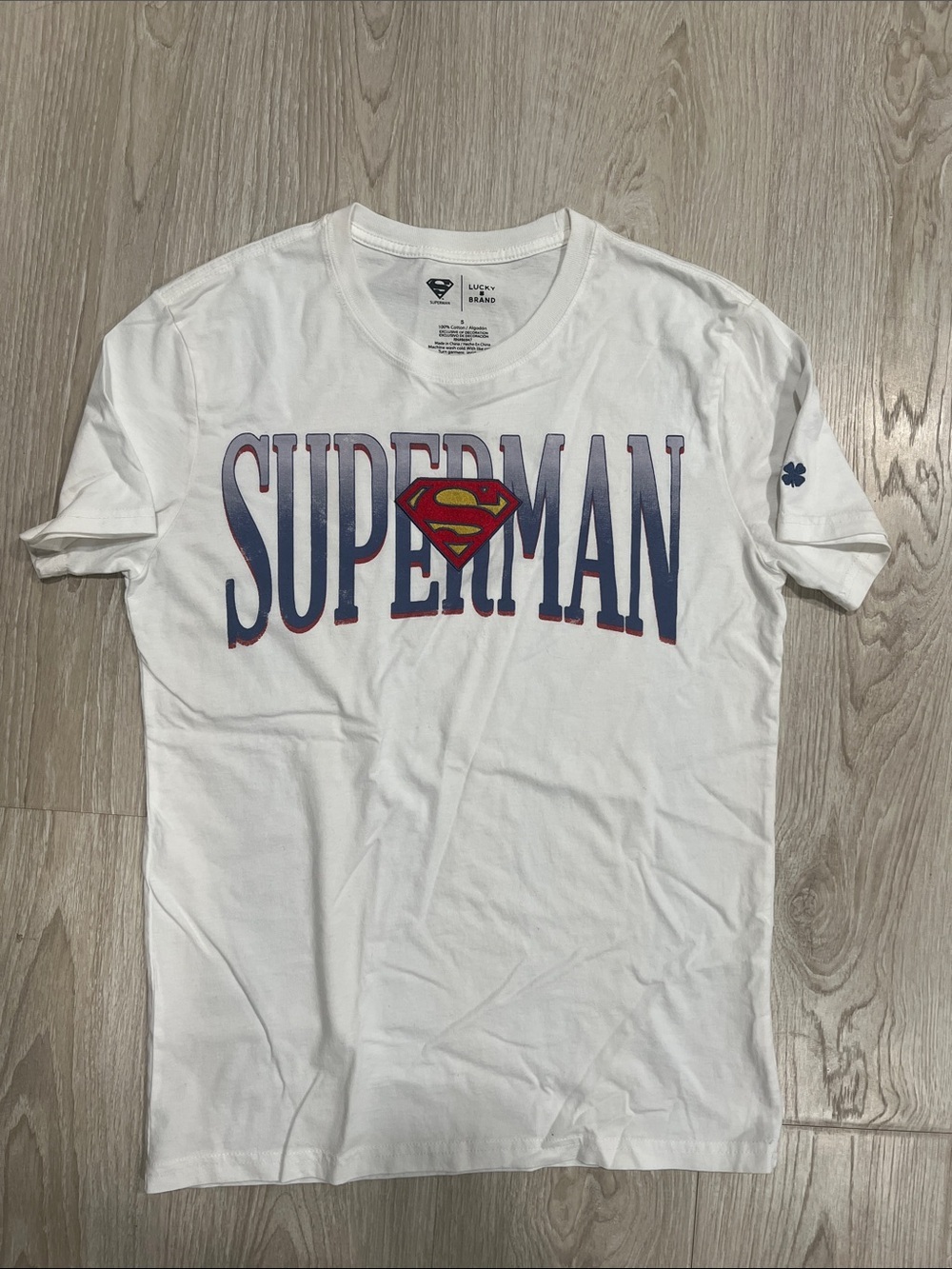 Superman Logo White Graphic T-Shirt
